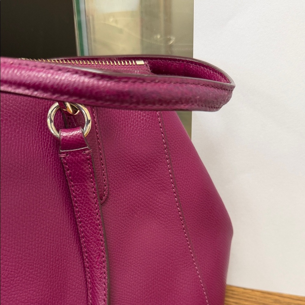 Women's Magenta Satchel with Coach Emblem - Picture 7 of 8